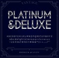 Platinum, Silver or Chrome Metallic Font Set. Letters, Numbers and Special Characters in Vector