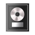 Platinum or Silver Vinyl or CD Prize Award with Label in Black Frame. 3d Rendering Royalty Free Stock Photo