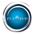 Platinum word on blue button