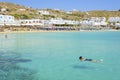 Platis Gialos beach, Mykonos, Greece Royalty Free Stock Photo
