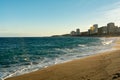 Sunset in Mediterranean beach in Costa Brava, Platja d Aro,Catalonia,Spain Royalty Free Stock Photo