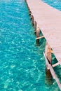 Platja de Alcudia beach pier in Mallorca Majorca Royalty Free Stock Photo