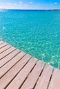 Platja de Alcudia beach pier in Mallorca Majorca Royalty Free Stock Photo