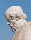 Plato the ancient greek philosopher portrait on blue sky background Royalty Free Stock Photo