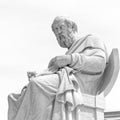 Plato, the ancient Greek philosopher thinking, space for text