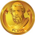 Plato gold style portrait, vector