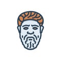 Color illustration icon for Plato, socrates and philosophers