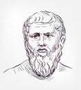 Plato vector sketch portrait isolated Royalty Free Stock Photo