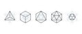 Platonic solids extracted from Metatrons cube, deriverd from Flower of Life