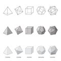 Platonic solids, illustration