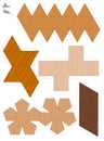 Platonic Solids Paper Model Wooden Style