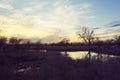 The Platte River in Nebraska at Sunset