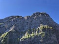 Plattenberg mountain above the Oberseetal valley and in the Glarus alps mountain masiff, Nafels Naefels