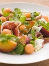 Platter of Cantaloupe Melon Parma Ham Mozzarella Royalty Free Stock Photo