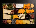 platter of cheese sliced different ways. Royalty Free Stock Photo