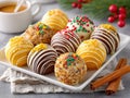 platter of Christmas cake pops Royalty Free Stock Photo