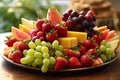 Platter of colorful fruit kabobs with a variety of fresh fruits Royalty Free Stock Photo