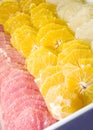 Platter fresh fruit oranges grapefruit Royalty Free Stock Photo