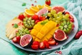 Platter fruits and berries. Royalty Free Stock Photo