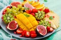 Platter fruits and berries. Royalty Free Stock Photo