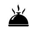 Platter Icon isolated, food dome for catering. vector restaurant waiter service. Dining cover.