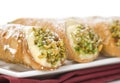 Platter of Italian cannoli Royalty Free Stock Photo