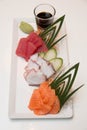 Platter of sashimi sushi with tuna and salmon Royalty Free Stock Photo