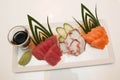 Platter of sashimi sushi with tuna and salmon Royalty Free Stock Photo