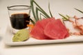 Platter of sashimi sushi with tuna and salmon Royalty Free Stock Photo