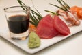 Platter of sashimi sushi with tuna and salmon Royalty Free Stock Photo