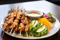 A platter of Satay Skewers. Ai Generated.NO.03
