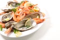 Platter of seafood, shrimp, clam