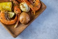 Platter of southern garlic crabs seafood boil Royalty Free Stock Photo