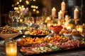 platters of hors doeuvres on a festive table Royalty Free Stock Photo