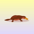 Platypus icon cartoon endangered wild australian animal symbol wildlife species fauna concept flat