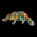 Platypus mammal color silhouette animal