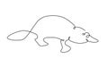 Platypus one line. Australian platypus in outline.