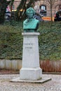 Plauen, Germany - March 28, 2023: Monument to Julius Mosen, a German poet and author, now remembered principally for his patriotic