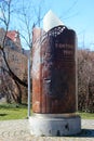 Plauen, Germany - March 16, 2023: Wende Memorial, a monument commemorating the events of the peaceful revolution in the GDR in