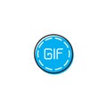 Play animation icon for social networks. Circle GIF sign