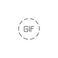 Play animation icon for social networks. Circle GIF sign