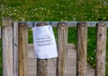 Play Area Closed Covid 19 Sign Royalty Free Stock Photo