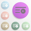 Play badge color set. Simple glyph, flat vector of web icons for ui and ux, website or mobile application Royalty Free Stock Photo