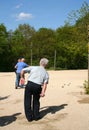 Men playing petanque