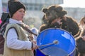 Play that big drum, boy Royalty Free Stock Photo