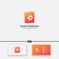 Play book tutorial logo design modern simple