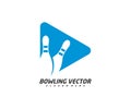 Play Bowling logo template design vector, Illustration, Creative symbol, Icon