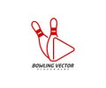 Play Bowling logo template design vector, Illustration, Creative symbol, Icon