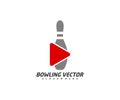 Play Bowling logo template design vector, Illustration, Creative symbol, Icon