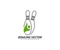 Play Bowling logo template design vector, Illustration, Creative symbol, Icon